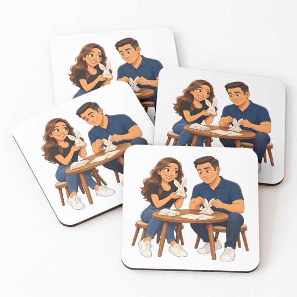 Item preview, Folded with Love – Cute Origami Couple designed and sold by cartooncouple.