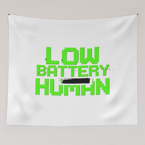 Item preview, Low Battery Human Funny Introvert Meme, Gamer Energy and Social Battery Humor Pixel Art Design designed and sold by dreamz-world.