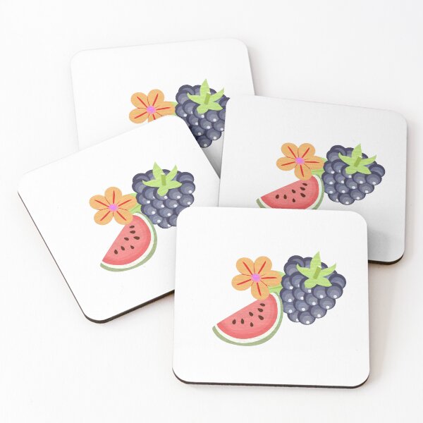 Item preview, Summer Fruit Watermelon and Blackberry Hand Drawn designed and sold by LinesByKirk.