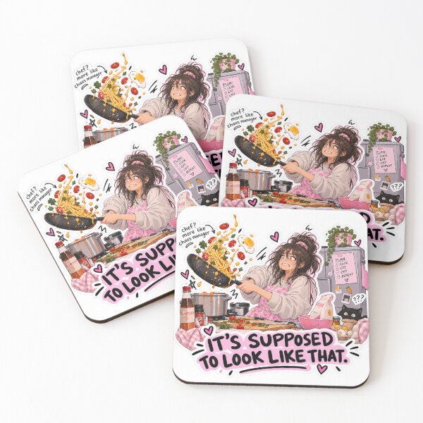 Item preview, It's Supposed to Look Like That – Funny Anime Cooking Disaster Sticker designed and sold by Midnight Muse.
