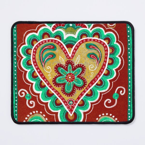 Item preview, Folk Art Heart with Leaves and Paisley designed and sold by Fani*.
