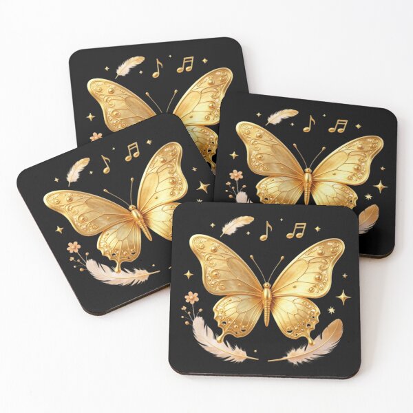 Item preview, Solenne Gold Butterfly and Musical Notes designed and sold by Solenne Music.