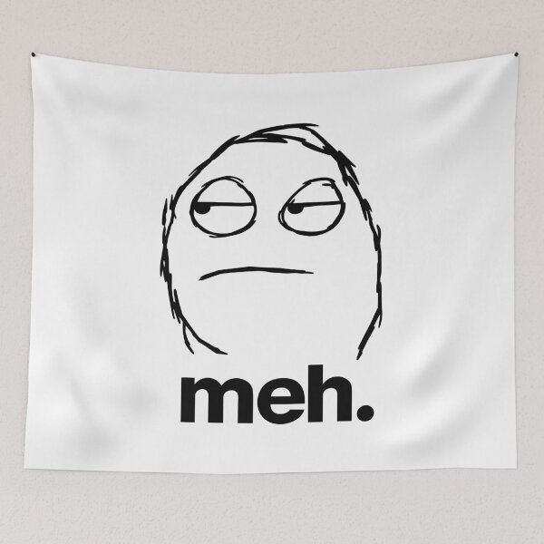 Item preview, Meh. Unimpressed Eye Roll Doodle Face Sarcastic Meme designed and sold by Designart68.