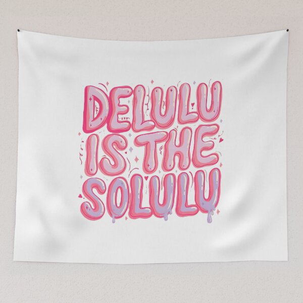 Item preview, Delulu Is the Solulu Funny Gen Z Slang Quote, Pink Y2K Coquette Aesthetic Typography Design designed and sold by dreamz-world.