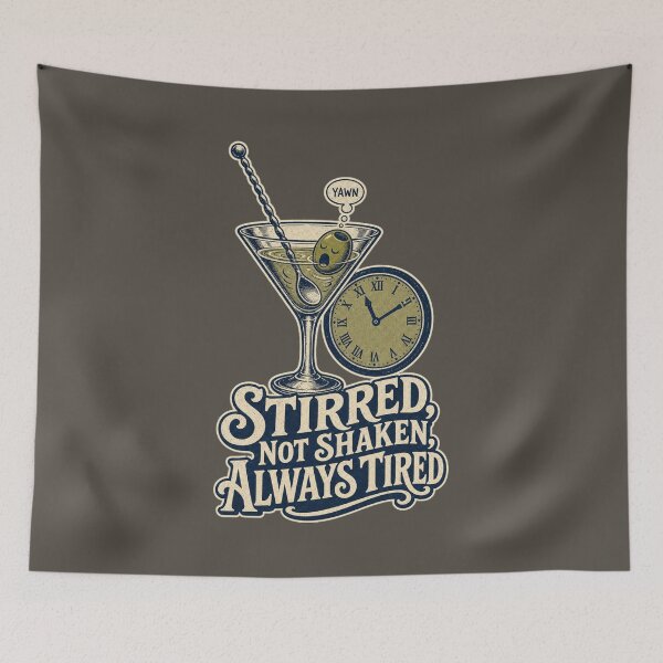 Item preview, Stirred Not Shaken Always Tired Shirt, Funny Bartender T-Shirt, Tired Bartender Humor Tee, Bartender Gift Shirt, Vintage Martini Graphic designed and sold by TshirtsLabs.