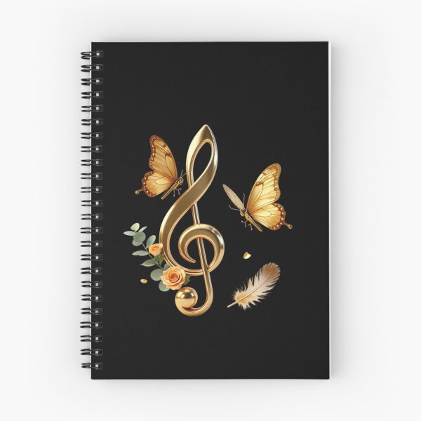 Item preview, Solenne Gold Treble Clef and Butterflies designed and sold by Solenne Music.