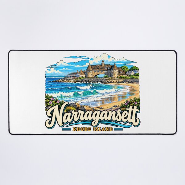 Item preview, Hand Drawn Narragansett Rhode Island Travel Souvenir Landmark Gift designed and sold by MichaeIRellov.