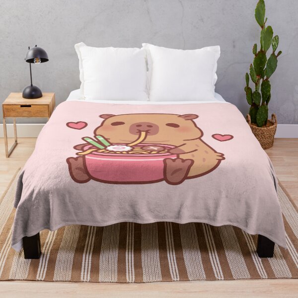 Item preview, Cute Capybara Loves Slurping Japanese Ramen Noodles designed and sold by rustydoodle.
