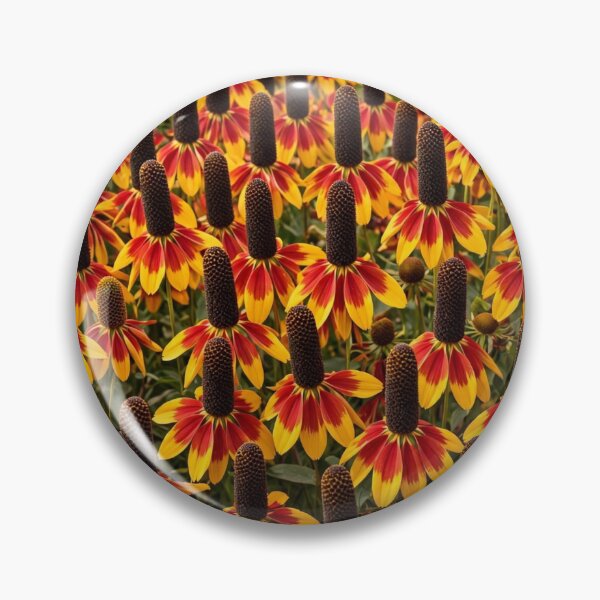 Item preview, Mexican Hat Flowers Across the Canvas — Red and Gold Blooms Close Together designed and sold by Stevercortinas.