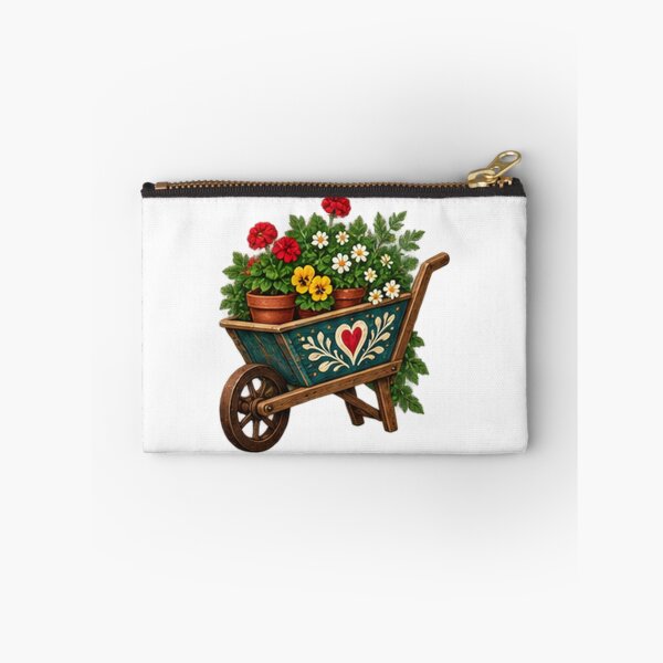 Item preview, Folk Painted Wheelbarrow Full of Flowers designed and sold by H. Doucette Studio.