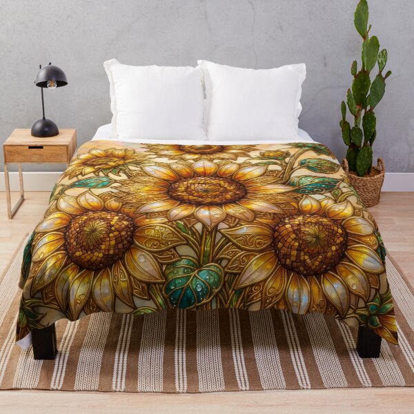 Item preview, Golden Sunflower Stained Glass Art designed and sold by MargaretWiktor.