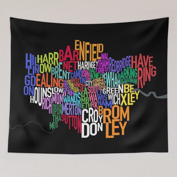 Item preview, London UK Text Map designed and sold by ArtPrints.