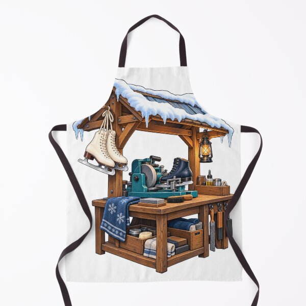 Item preview, Winter Skate Sharpening Shop with Snowy Roof and Figure Skates designed and sold by narinzoon.