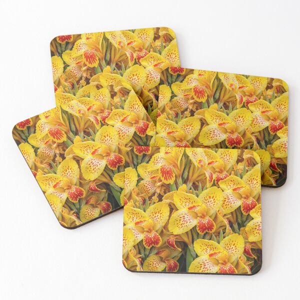 Item preview, Cannas Across the Canvas — Yellow Cannas with Red Spots designed and sold by Stevercortinas.