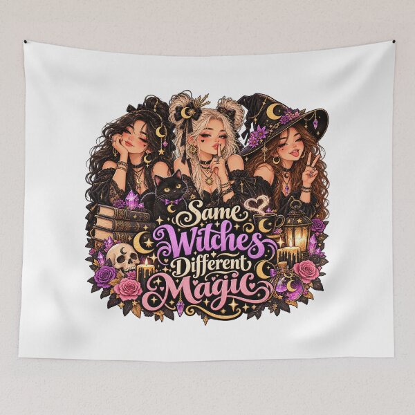 Item preview, Same Witches Different Magic – Witchy Best Friends Sticker designed and sold by PaginaBrew.