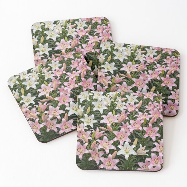 Item preview, Lilies Across the Canvas — Pink and White Lily Blooms designed and sold by Stevercortinas.