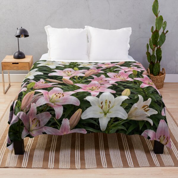 Item preview, Lilies Across the Canvas — Pink and White Lily Blooms designed and sold by Stevercortinas.