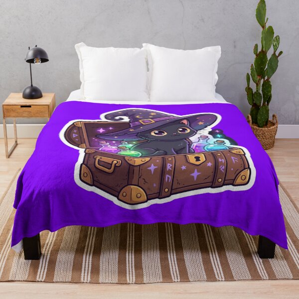 Item preview, Cute Witch Cat in Magic Chest with Potion Bottles designed and sold by RobinaWorks.