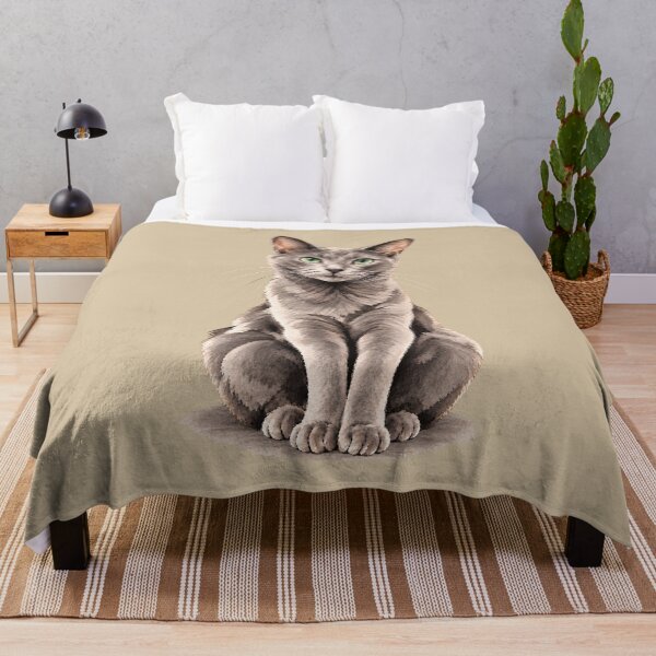 Item preview, Elegant Gray Cat Watercolor Portrait – Green Eyes, Minimalist Cat Art designed and sold by Windy-market.