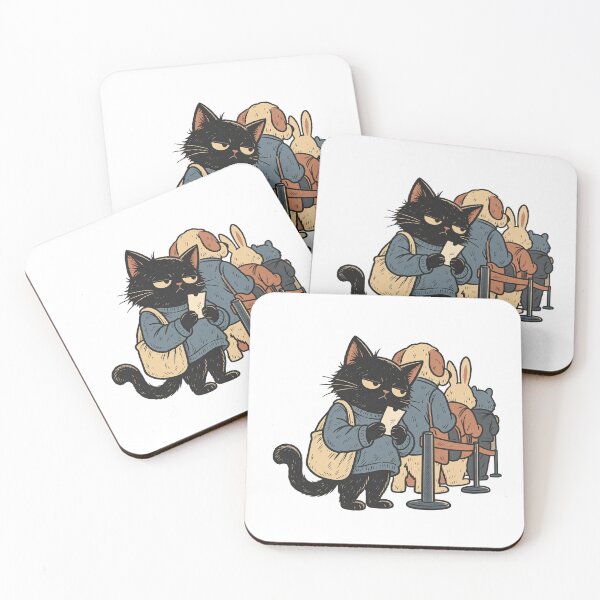 Item preview, Black Cat Waiting with a Numbered Service Ticket designed and sold by Greemo03.