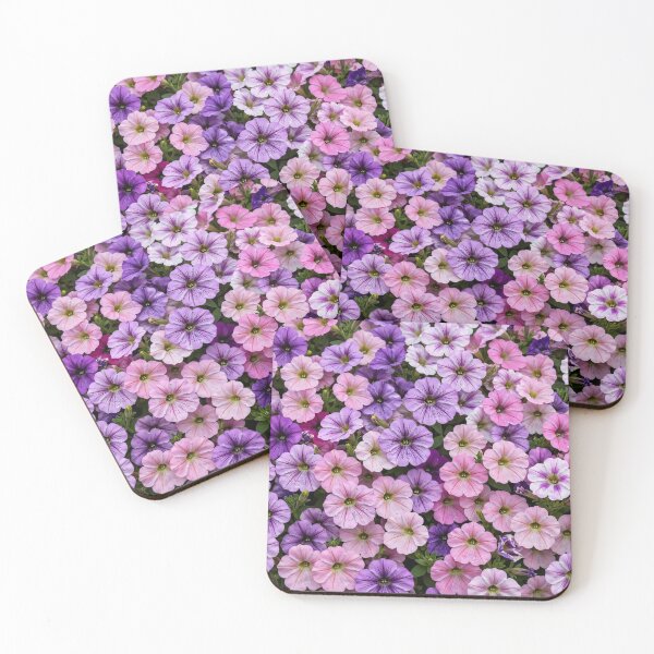 Item preview, Petunias Across the Canvas — Pink Purple and White Blooms Close Together designed and sold by Stevercortinas.