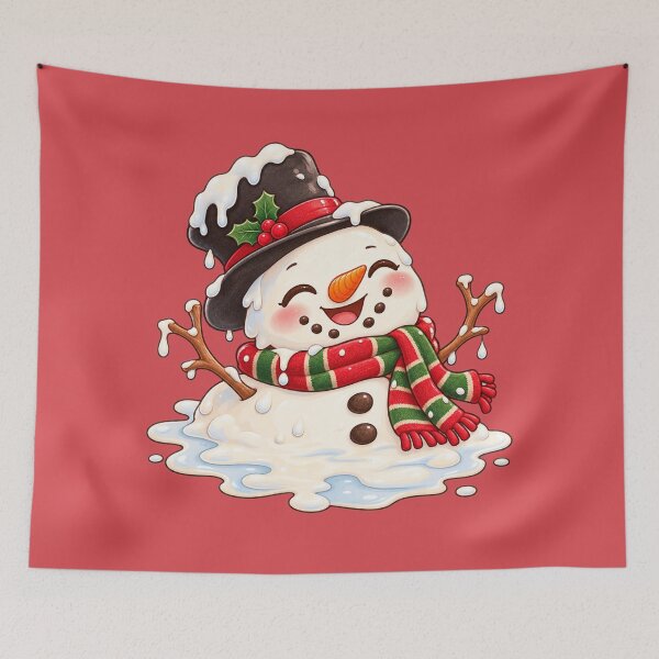 Item preview, Happy Melting Snowman Puddle Kawaii Christmas Funny Cute Winter Design designed and sold by MagicMakerPh.