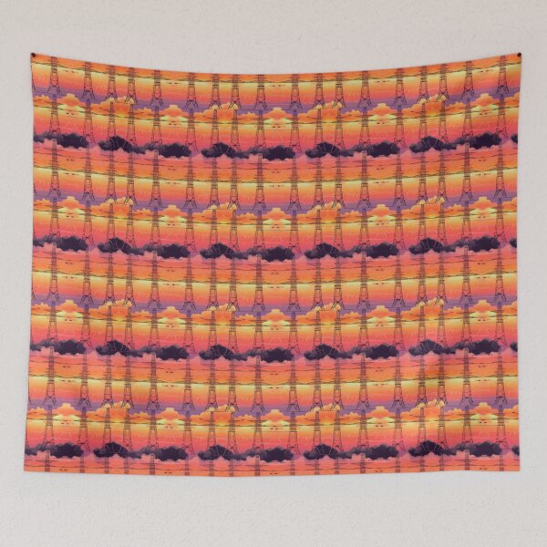 Item preview, Vintage Sunset Power Lines Cyberpunk Aesthetic Art designed and sold by Pylon-Bureau.