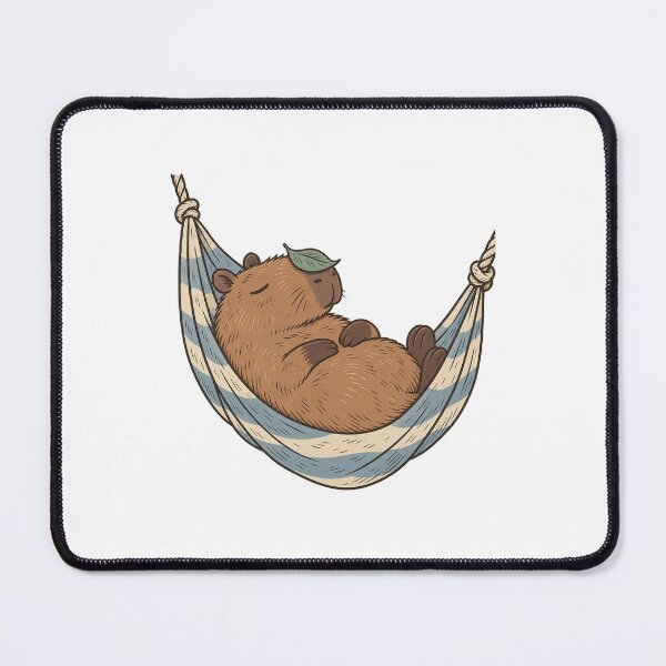 Item preview, Capybara Napping in a Hammock with a Leaf on Its Nose designed and sold by Greemo03.