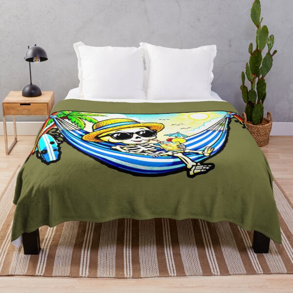 Item preview, Skeleton on the Beach | Fun Tropical Cocktail Hammock Summer Design designed and sold by AstronautMerch.
