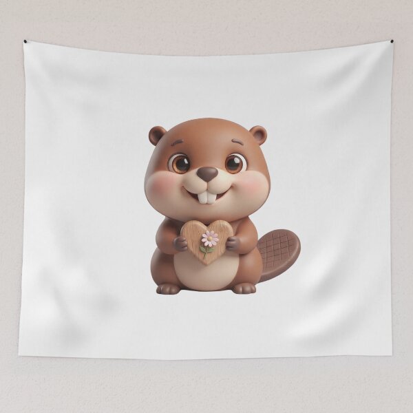 Item preview, Cute 3D Baby Beaver – Adorable Chibi Woodland Animal designed and sold by PrintCreations9.