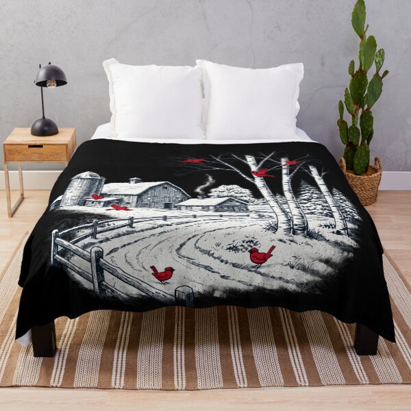 Item preview, Red Cardinals Around Snowy Farm and Birch Trees designed and sold by DaphoLatara.