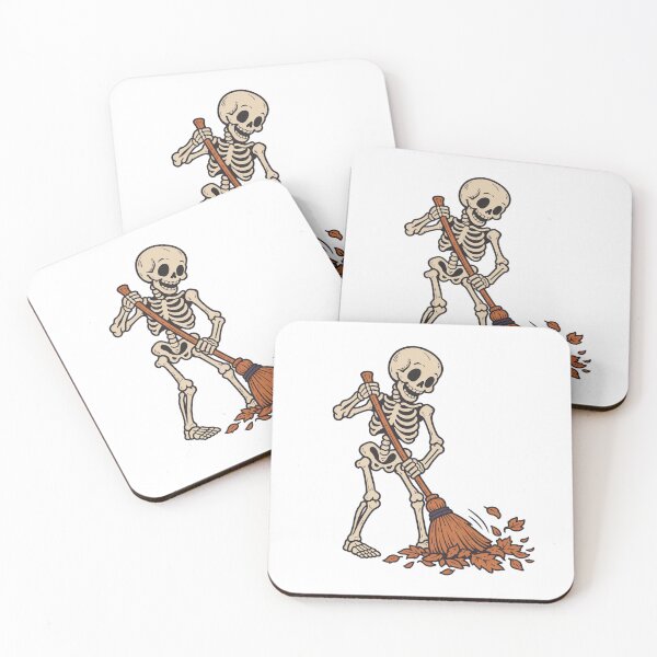 Item preview, Skeleton Sweeping Leaves While Dropping a Bone designed and sold by Greemo03.