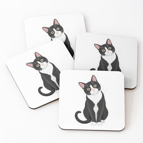Item preview, Cute Tuxedo Kitten Black White designed and sold by DariaDoodleArt.