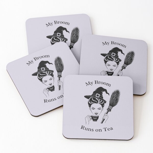 Item preview, Funny Tea Loving Witch Halloween, Foggy gray-lilac designed and sold by kkargakou.