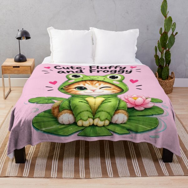 Item preview, Cute Fluffy and Froggy Kawaii Orange Kitten Frog Costume designed and sold by MushArtist.