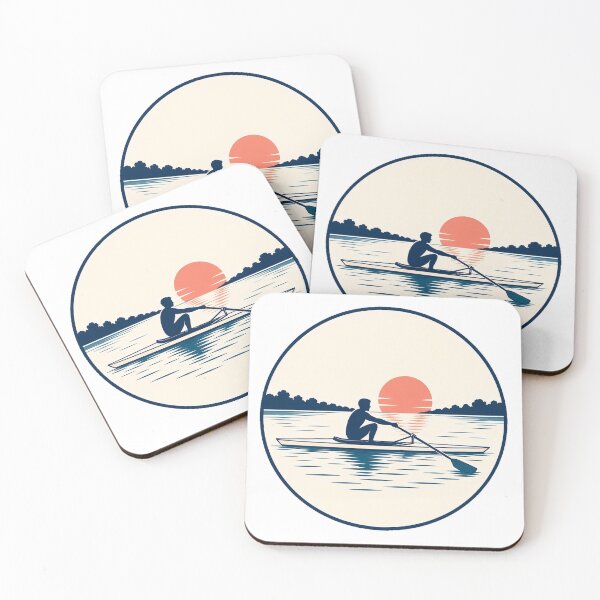 Item preview, Single Sculler at the Catch Dawn Rowing Badge designed and sold by Taylor Brew Studio.