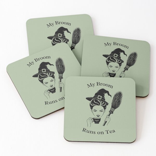 Item preview, Funny Tea Loving Witch Halloween, Sage Green designed and sold by kkargakou.