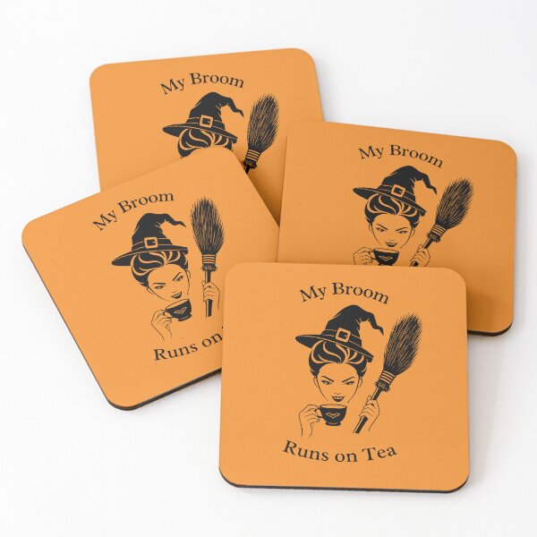 Item preview, Funny Tea Loving Witch Halloween, Pumpkin orange designed and sold by kkargakou.