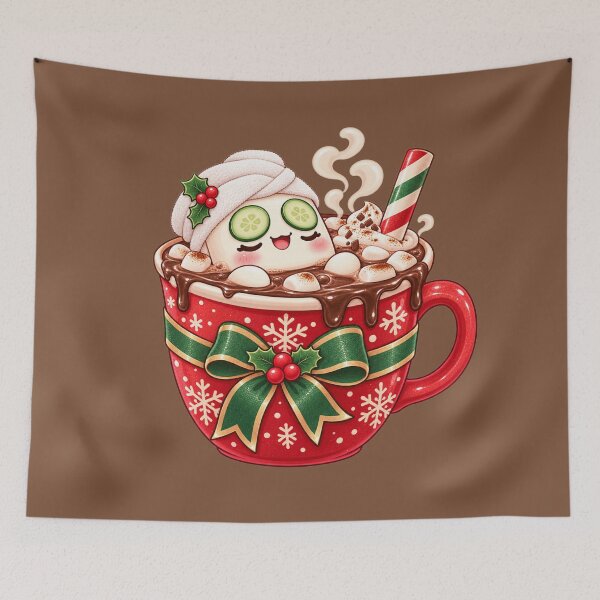 Item preview, Marshmallow Spa Day in Hot Cocoa Mug Kawaii Christmas Design Cute Funny designed and sold by MagicMakerPh.
