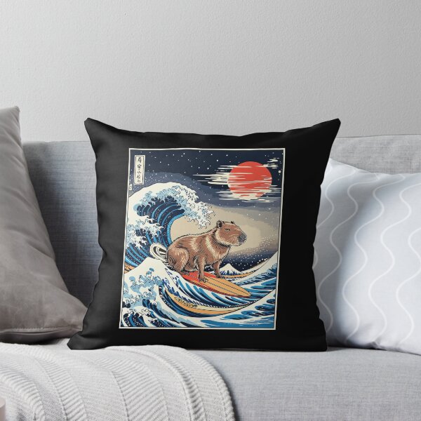 Item preview, Capybara Surfing Wave Kanagawa Japanese Vintage designed and sold by Hedoraxe.