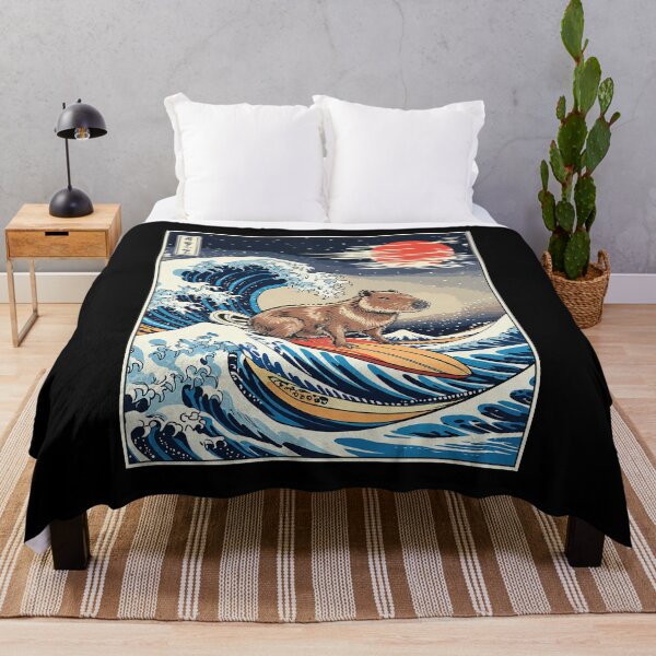 Item preview, Capybara Surfing Wave Kanagawa Japanese Vintage designed and sold by Hedoraxe.
