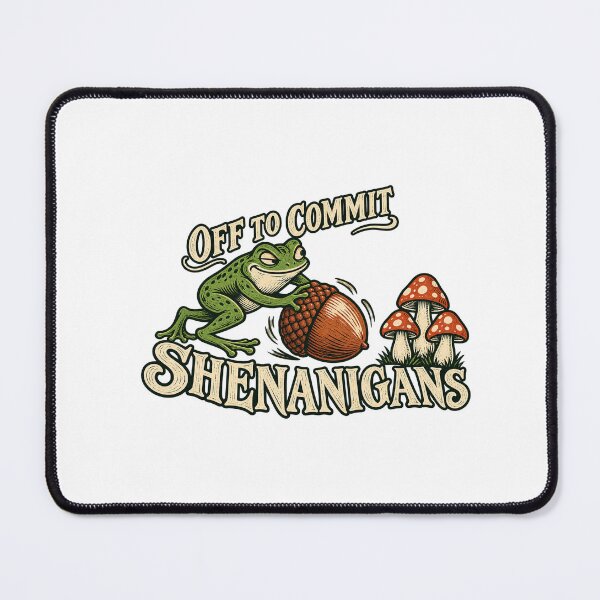Item preview, Off to Commit Shenanigans — Frog Woodland Bowling designed and sold by UrbanCanvvas.