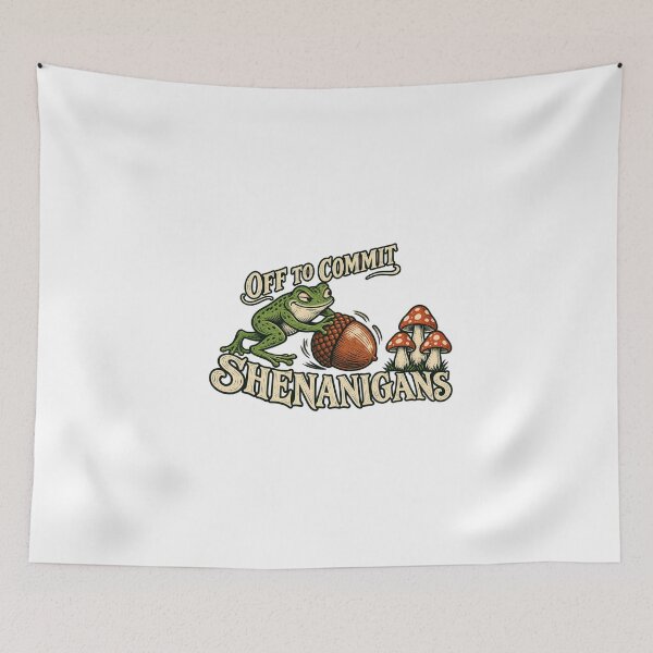 Item preview, Off to Commit Shenanigans — Frog Woodland Bowling designed and sold by UrbanCanvvas.