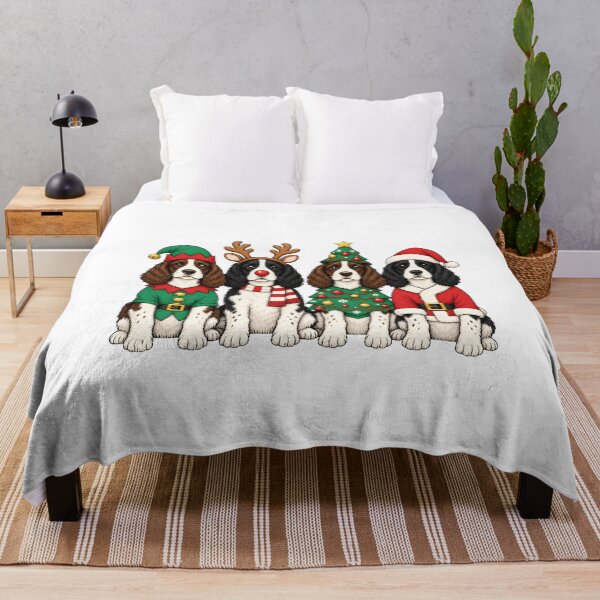 Item preview, Four Festive Spaniel Dogs Christmas Costumes Cute Puppies designed and sold by Luminatelier.
