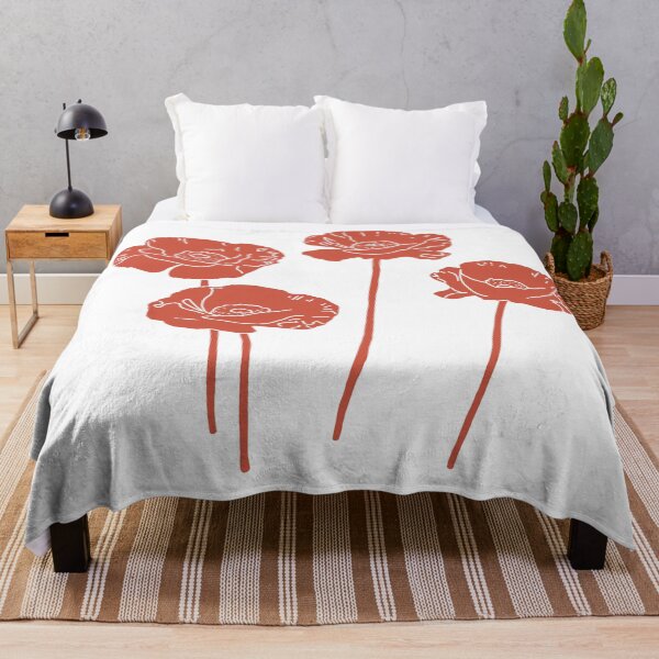 Item preview, Dark Coral Poppy Minimalist Botanical Illustration designed and sold by  CharlottePorterArt.