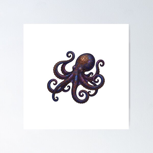 Item preview, Mosaic Octopus Stained Glass Mandala Ocean Sea Life Art designed and sold by ArtivaaStudio.