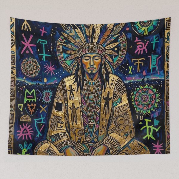 Item preview, Tribal Shaman Psychedelic Art designed and sold by TheDarkWardrobe.