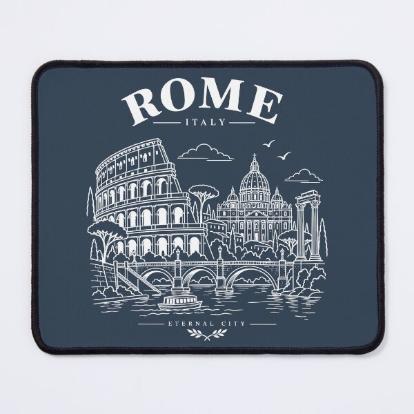 Item preview, Rome Italy Illustration – Colosseum, St Peter’s Basilica & Ancient Roman Architecture designed and sold by ArtaportDesign.