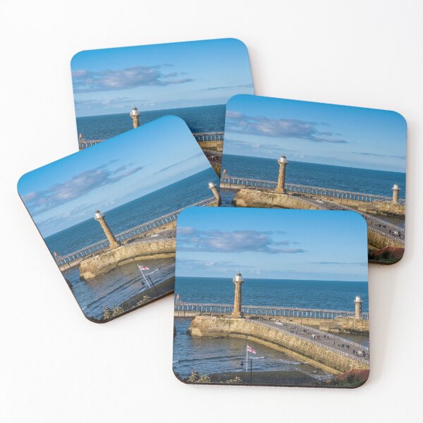 Item preview, Whitby Harbour Piers and Lighthouses designed and sold by Astute-Artio-Photography.