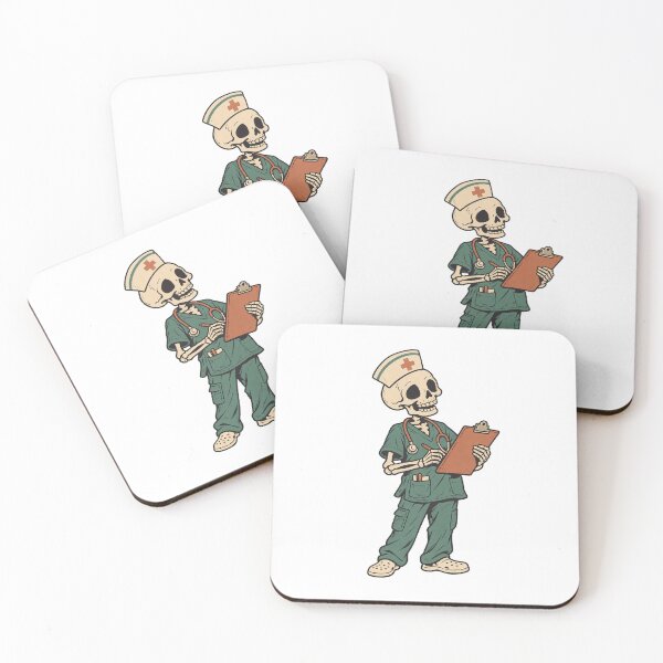 Item preview, Skeleton Nurse Carrying a Shift Clipboard designed and sold by Greemo03.
